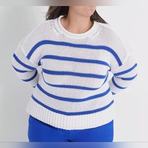 Lane Bryant Blue and White Striped Sweater